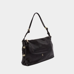 Bolsa De Ombro Média Gabriela Detalhes Esferas & Nó Preto