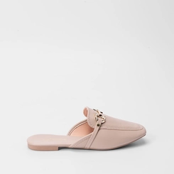 Mule Feminino Penélope Enfeite Metalizado Nude