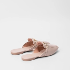Mule Feminino Penélope Enfeite Metalizado Nude