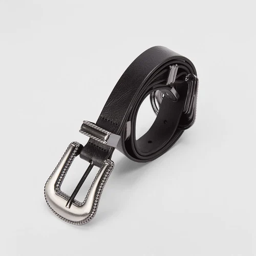 Cinto Feminino Gabriela Fivela Dupla Country Preto