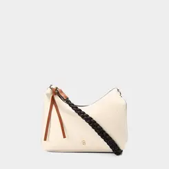 Bolsa Gabriela Tiracolo Alça Trançada Off White