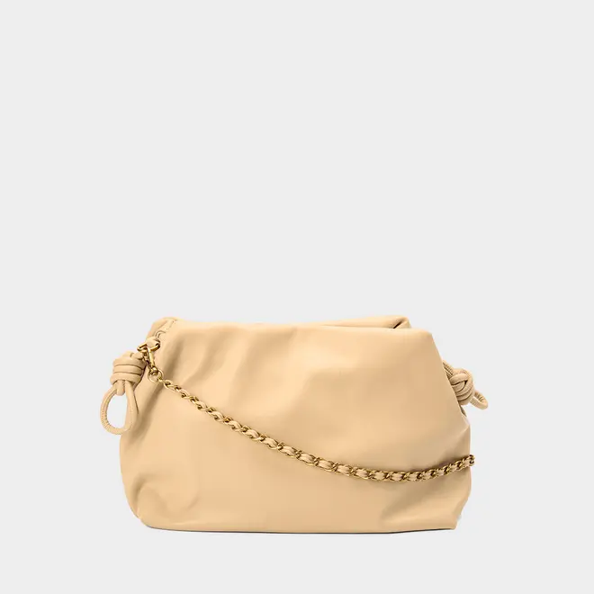 Bolsa Gabriela Clutch Soft Corrente Bege