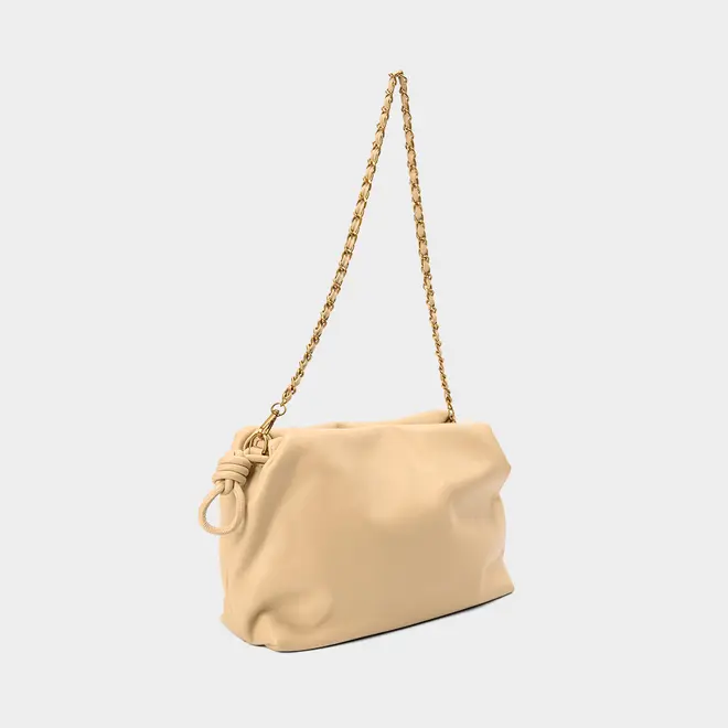 Bolsa Gabriela Clutch Soft Corrente Bege