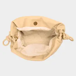 Bolsa Gabriela Clutch Soft Corrente Bege