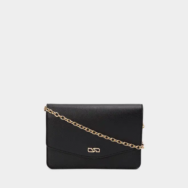 Bolsa Transversal Penélope Pequena Alça Corrente Preto