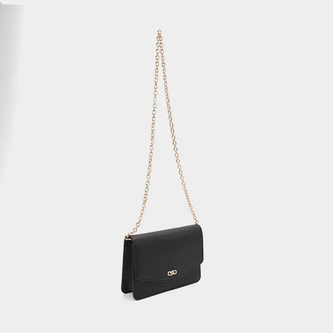 Bolsa Transversal Penélope Pequena Alça Corrente Preto