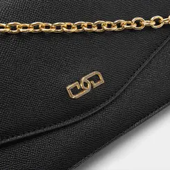 Bolsa Transversal Penélope Pequena Alça Corrente Preto