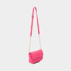 Bolsa Transversal Gabrielinha Pequena Matelassê Corrente Rosa