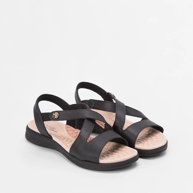 Sandália Modare Flatform Tira Cruzada Preto