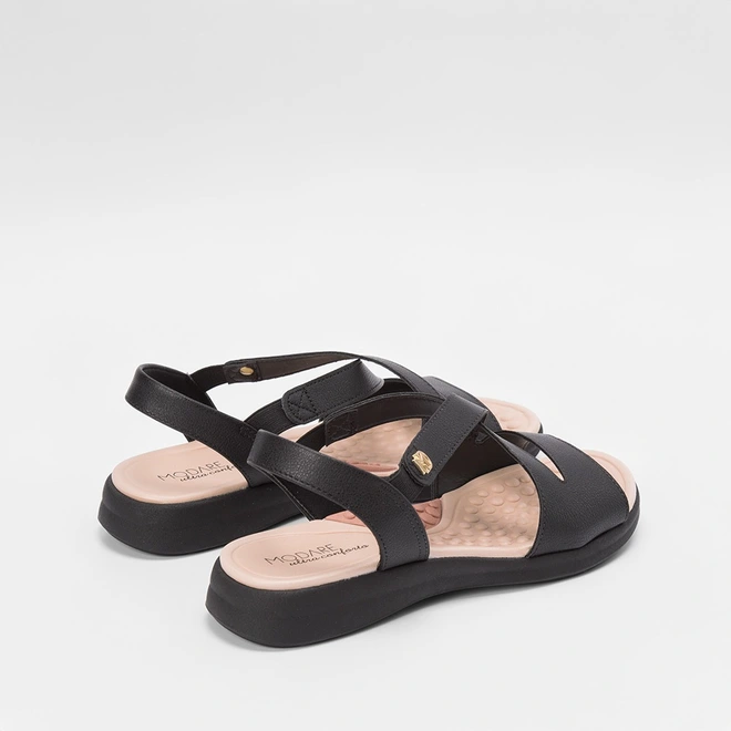 Sandália Modare Flatform Tira Cruzada Preto