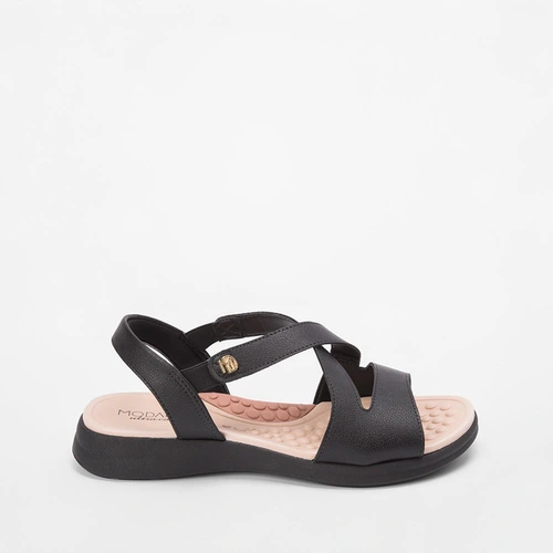 Sandália Modare Flatform Tira Cruzada Preto