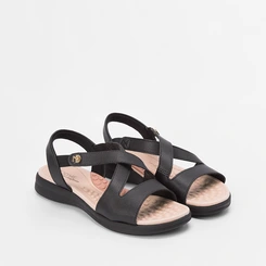 Sandália Modare Flatform Tira Cruzada Preto