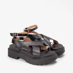 Sandália Vizzano Plataforma Tiras Cruzadas Bold Preto