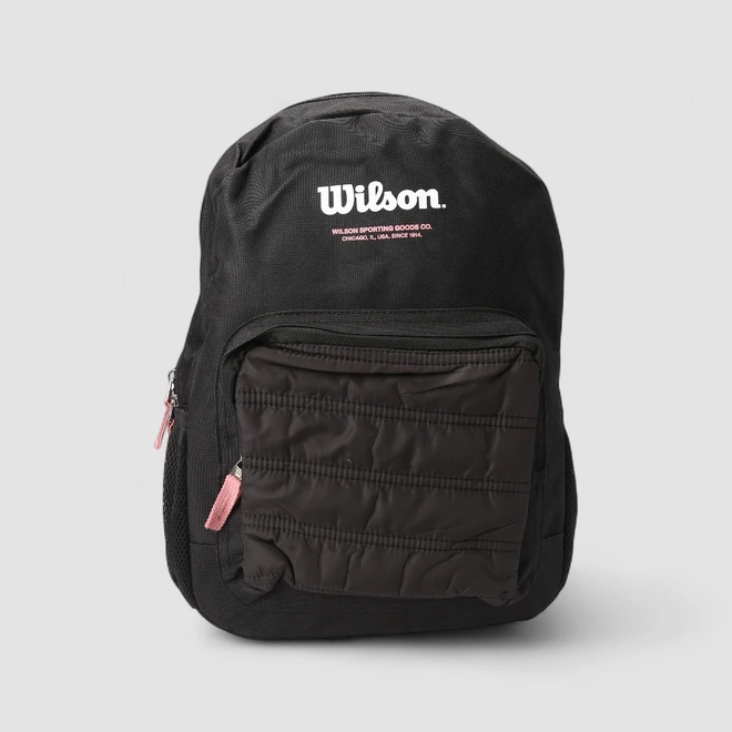 Mochila Wilson Esportiva Bolso Frontal Acolchoado Detalhe Rosa & Preto