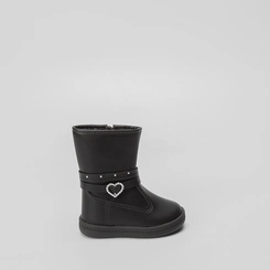 Bota Montaria Bebê Molekinha Rebite & Coração Preto