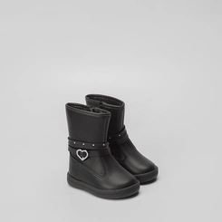 Bota Montaria Bebê Molekinha Rebite & Coração Preto