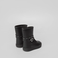 Bota Montaria Bebê Molekinha Rebite & Coração Preto