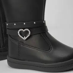 Bota Montaria Bebê Molekinha Rebite & Coração Preto