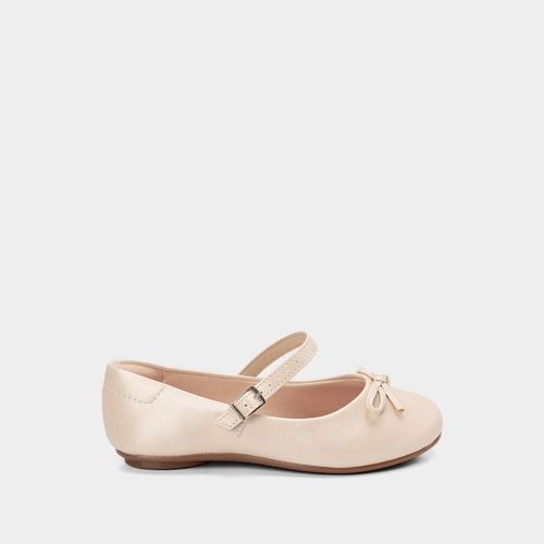 Sapatilha Boneca Infantil Molekinha Metalizado Laço Off White