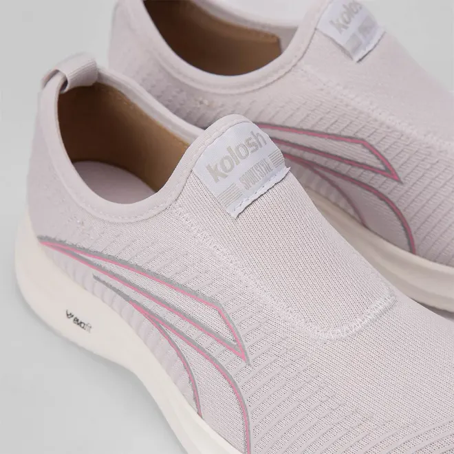 Tênis Esportivo Feminino Kolosh Knit Rosa & Cinza