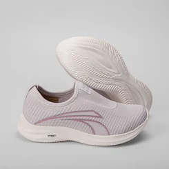 Tênis Esportivo Feminino Kolosh Knit Rosa & Cinza