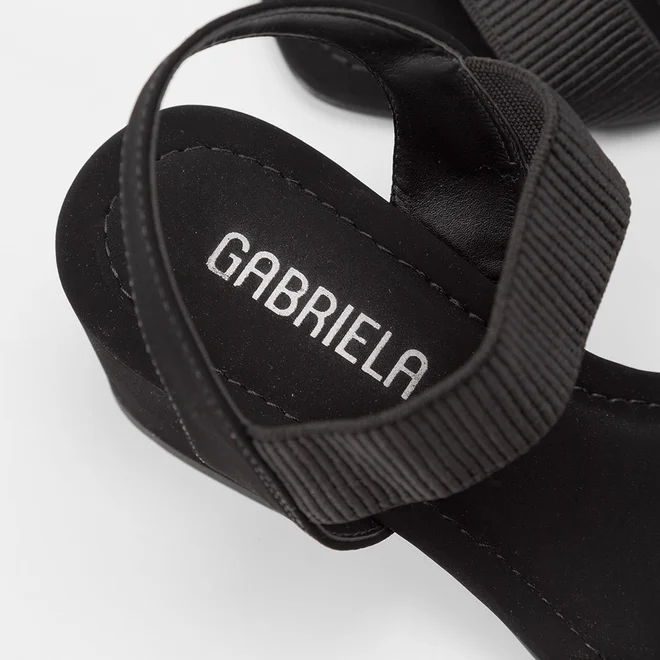Sandália Gabriela Tira Dupla Elástico Preto