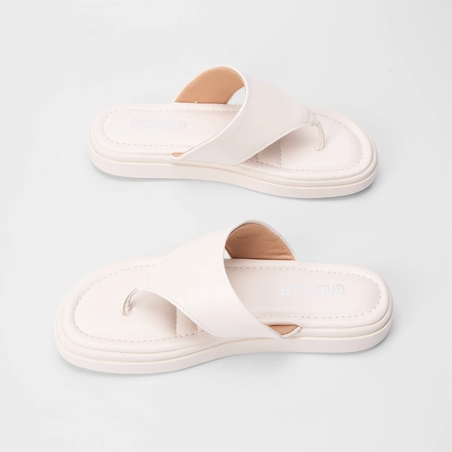 Tamanco Feminino Gabriela Tira Larga Off White