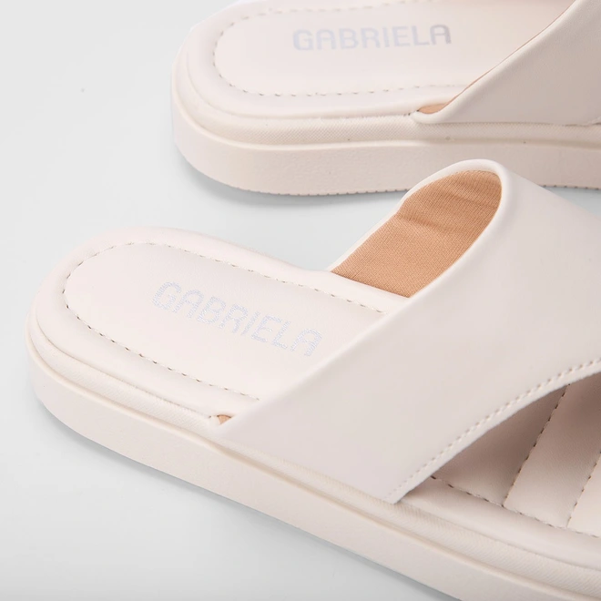 Tamanco Feminino Gabriela Tira Larga Off White