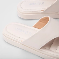 Tamanco Feminino Gabriela Tira Larga Off White