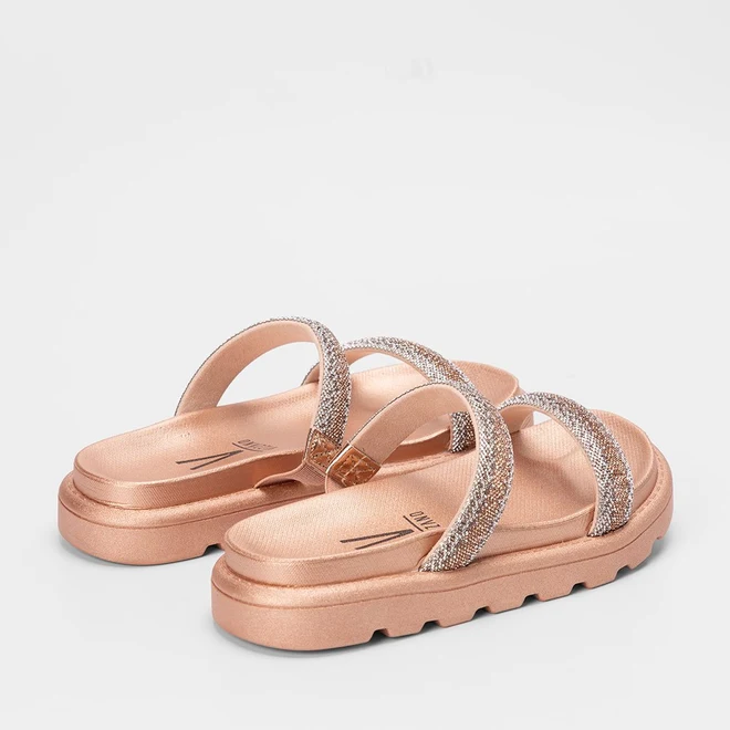 Papete Vizzano Tira Dupla Pedraria Rose Gold