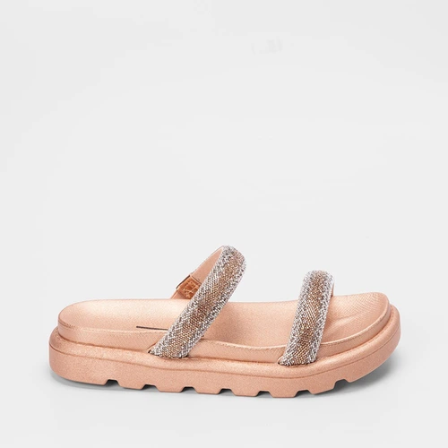 Papete Vizzano Tira Dupla Pedraria Rose Gold