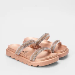 Papete Vizzano Tira Dupla Pedraria Rose Gold