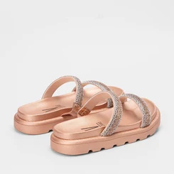 Papete Vizzano Tira Dupla Pedraria Rose Gold