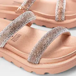 Papete Vizzano Tira Dupla Pedraria Rose Gold
