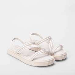 Sandália Papete Gabriela Tiras Slim Off White