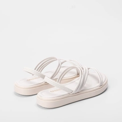 Sandália Papete Gabriela Tiras Slim Off White