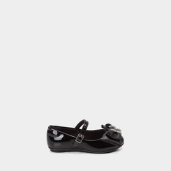 Sapatilha Boneca Infantil Molekinha Laço Strass Verniz Preto