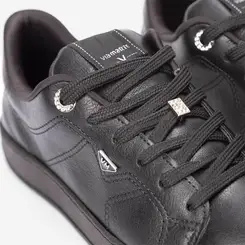 Tênis Via Marte Casual Feminino Aplicação Ilhós Strass Preto