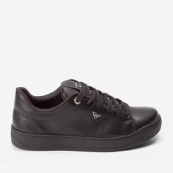 Tênis Via Marte Casual Feminino Aplicação Ilhós Strass Preto