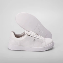 Tênis Via Marte Feminino Detalhe Ilhós Strass Branco