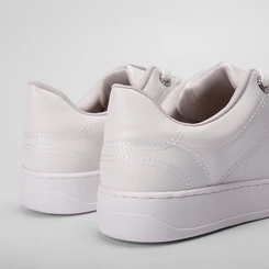 Tênis Via Marte Feminino Detalhe Ilhós Strass Branco