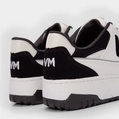 Tênis Via Marte Feminino Flatform Recortes Nobuck Preto & Branco
