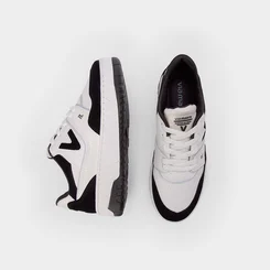 Tênis Via Marte Feminino Flatform Recortes Nobuck Preto & Branco