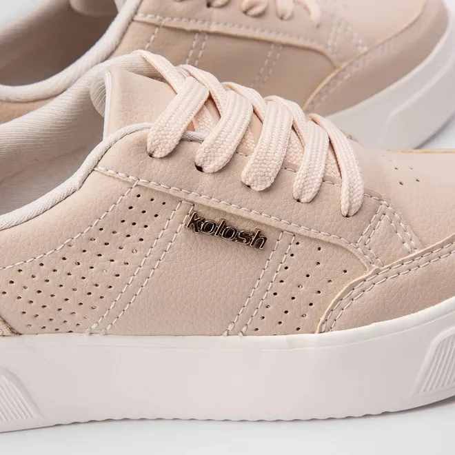 Tênis Kolosh Century Casual Flatform Feminino Logo Nude