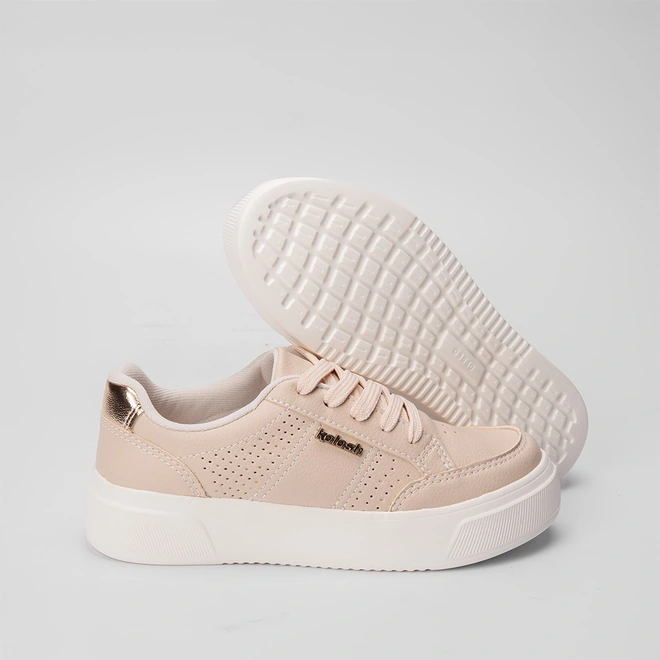 Tênis Kolosh Century Casual Flatform Feminino Logo Nude