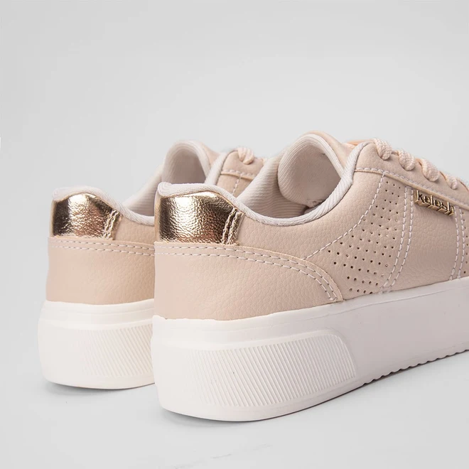 Tênis Kolosh Century Casual Flatform Feminino Logo Nude
