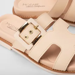 Rasteira Modare Tira Vazada & Fivela Nude