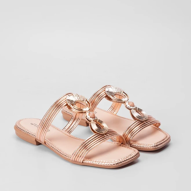 Rasteira Mississipi Enfeite Rose Gold