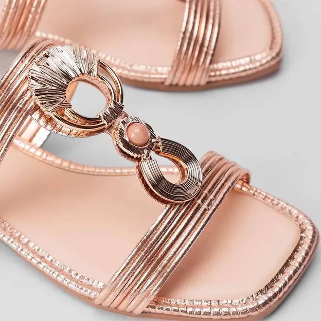 Rasteira Mississipi Enfeite Rose Gold