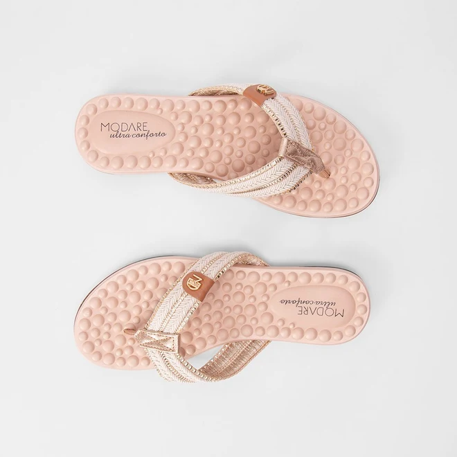 Rasteira Modare Tiras de Dedo Tressê Off White